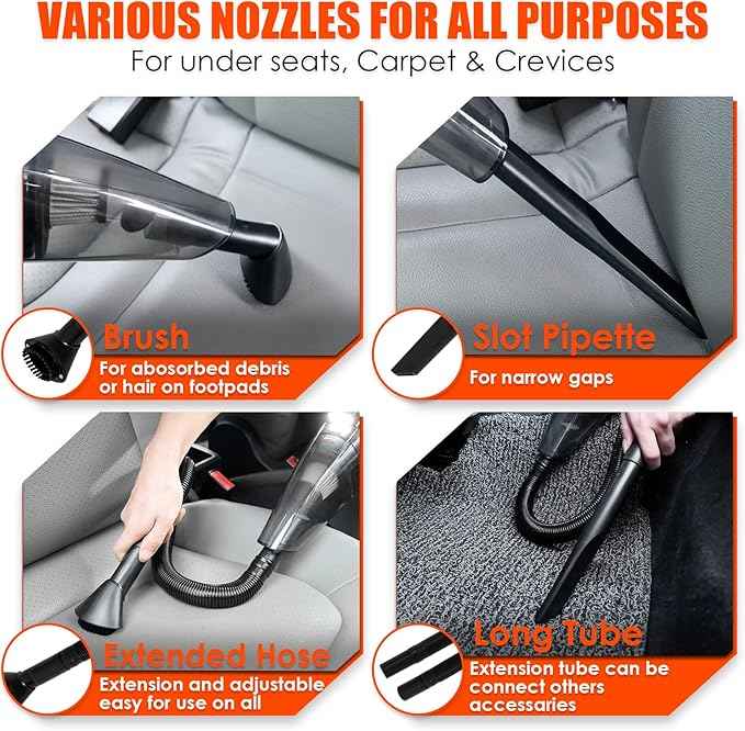 Viewsun 20PCS Car Cleaning Kit, Car Interior Detailing Kit with High Power Handheld Vacuum, Auto Detailing Drill Brush Set, Cleaning Gel, Complete Car Wash Kit Supplies for Deep Cleaning