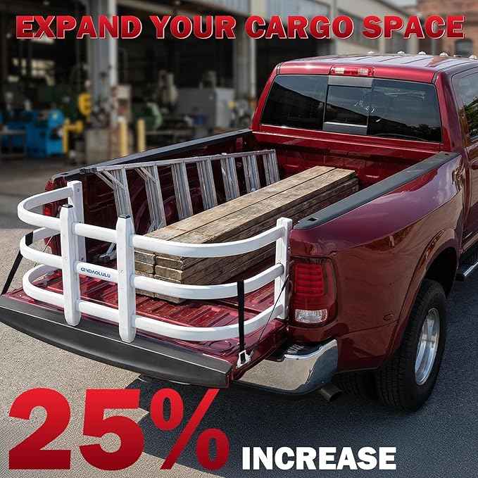 Truck Bed Extender—55"-63" Adjustable Length, Aluminum Retractable Tailgate Extender, Bed Extenders for Trucks Fits for Ford F150, Titan Pickup Truck, Silverado, GMC Sierra, Tundra, Ram 1500/2500/3500