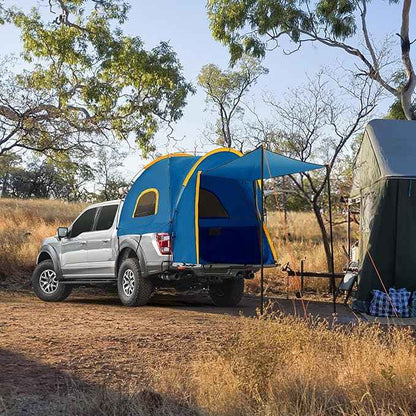 Pickup Truck Tent with Awning Shade,Waterproof PU5000mm Oxford for 5.5-6.3 FT Truck Bed for Camping Travel Outdoor Activities for Chevy Silverado 1500,Ram 1500/Dakota,F150,GMC 1500,Titan,Tundra (blue)