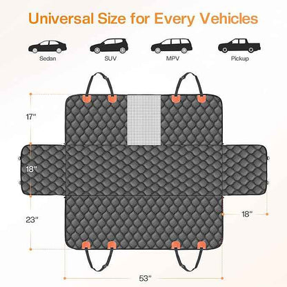 Dog Car Seat Cover for Back Seat, XL Heavy Dog Seat Cover, 100% Waterproof Scratch Proof Nonslip Dog Hammock for Car, Pet Back Seat Covers for Cars