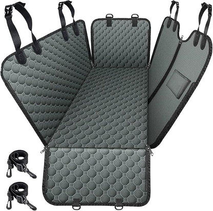 Mancro Dog Car Seat Cover, 2026 Upgraded 600D Heavy Duty Waterproof & Scratch-Resistant Dog Hammock for Car, Back Seat Pet Cover for Dogs with Sedan and SUVs, X-Large, Grey