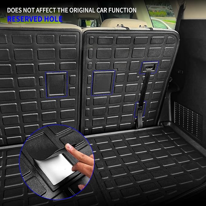 Rongtaod Cargo Mat Compatible with 2020-2025 Kia Telluride (Not for 2027) Cargo Liner Trunk Mat TPE All Weather Back Seat Cover Protector 2024 Telluride Accessories (Trunk Mat with Backrest Mat)