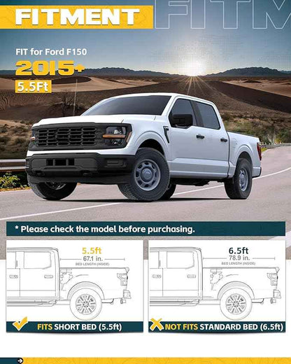 Side Bed MOLLE Panel Fit for 5.5 Feet Ford F150 2015-2020 & 2021-2026 Truck Storage Organizer System