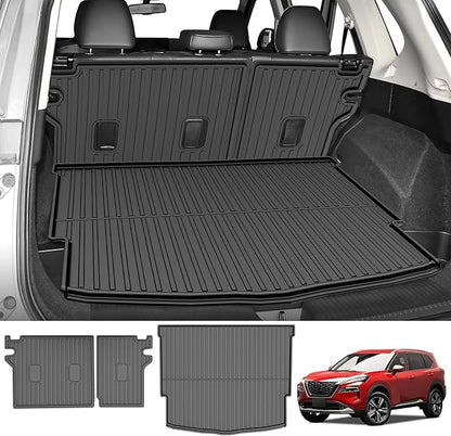 Cargo Mat Combo Set for Nissan Rogue 2021-2026 (Not for Rogue Sport) All Weather Trunk Liner and Seat Back Protectors Upgrade Cargo Accessories