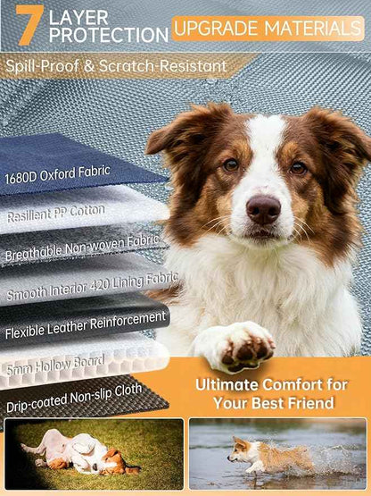 Dog Seat Cover for Back Seat Hard Bottom - 1680D Waterproof Anti-Slip Anti-Scratch Pet Hammock, Dog Covers for Cars Back seat with Mesh Window & Storage for Car SUV Truck (400 lbs)