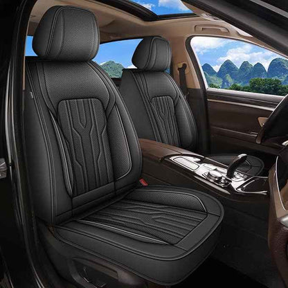 YORKENIC Fit for Buick Envision Seat Covers Front Set 2016-2024 2025: Breathable Leather Car Seat Covers Compatible Airbag (2 Front Set, Black)