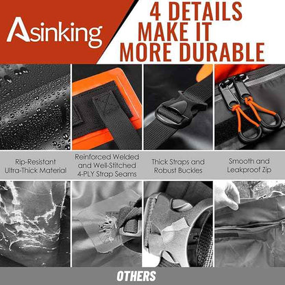 Car Rooftop Cargo Carrier Bag, Asinking 22 Cubic Feet Waterproof Tear-Resistant Car Roof Bag for All Vehicle with/Without Racks - Non-Slip Mat, 6 Door Hooks, 2 Extra Straps, Luggage Lock