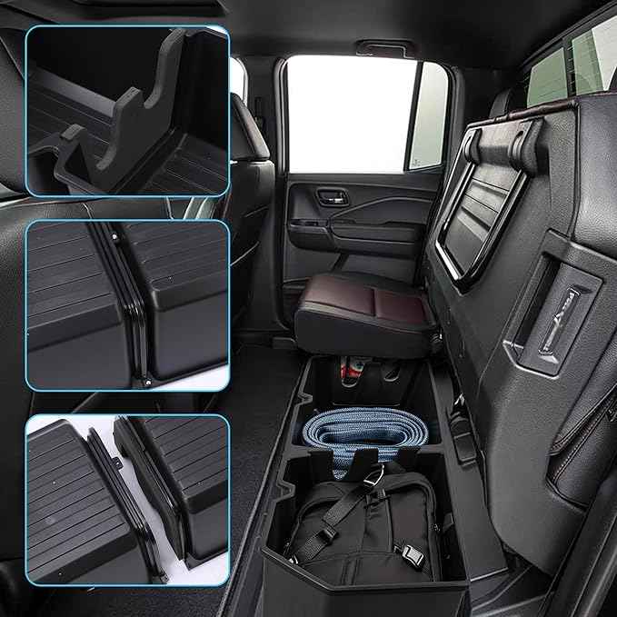POPSTORE Under Seat Storage Compatible with 2006-2026 Honda Ridgeline Crew Cab, Upgraded Rear Underseat Storage Truck Organizer