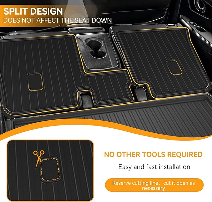 Cargo Mat Compatible with 2014-2020 Nissan Rogue (Not fit Sport Models): Backrest Mats TPE All-Weather Cargo Liner 2017 Rogue Accessories (Trunk Mat+Backrest Mats)