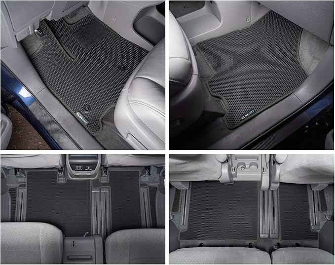 CLIM ART All-Weather Car Floor Mats Compatible with Toyota Sienna 2013-2020 (Only for 8 Seat), Custom-Fit Heavy-Duty Floor Liners for Cars & SUVs, Car Accessories for Men & Women, Black - FL011811233