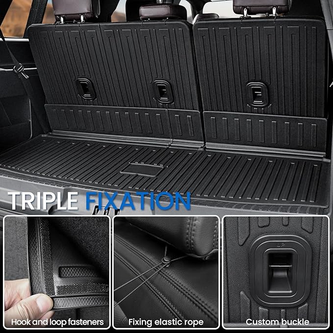 Cargo Mat Backrest Mats for 2018-2024 Ford Expedition/Lincoln Navigator 7/8 Seat(Not for Max or L Model) Accessories, All Weather Cargo Liner Seat Back Cover(Cargo Mat+3rd Row Backrest Mats)