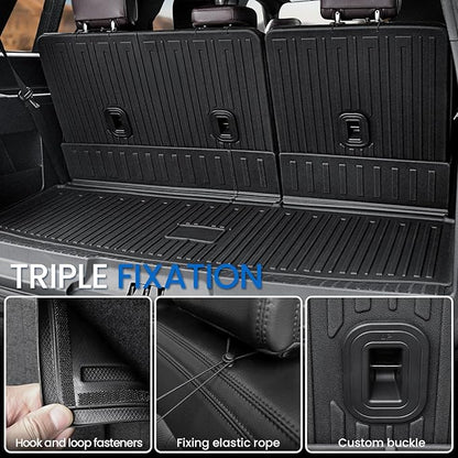 Cargo Mat Backrest Mats for 2018-2024 Ford Expedition/Lincoln Navigator 7/8 Seat(Not for Max or L Model) Accessories, All Weather Cargo Liner Seat Back Cover(Cargo Mat+3rd Row Backrest Mats)