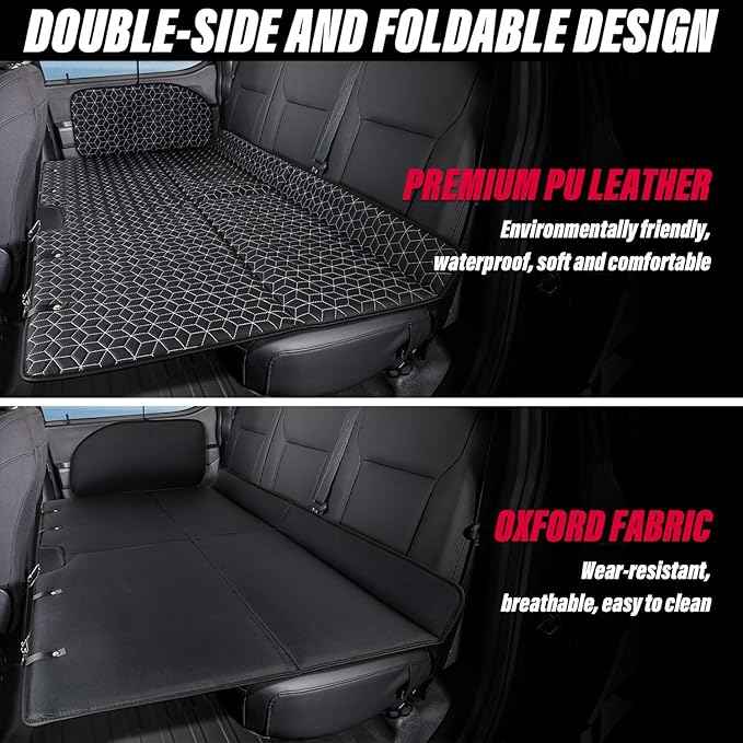 OHMU Non Inflatable Truck Bed Air Mattress for Large Truck,Car Travel Camping Back Seat Extender for F150/RAM 1500/Toyota/Silverado/GMC/Tundra