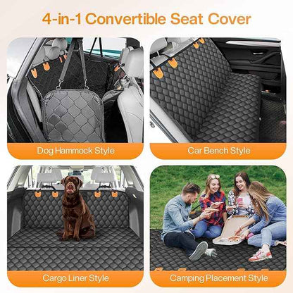 Dog Car Seat Cover for Back Seat, XL Heavy Dog Seat Cover, 100% Waterproof Scratch Proof Nonslip Dog Hammock for Car, Pet Back Seat Covers for Cars