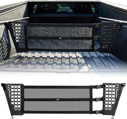 JOYTUTUS Truck Bed Divider Compatible with Cybertruck 2025 2024 2023 Cargo Divider Organizer Steel Molle Panels with Cargo Divider Net Cybertruck Accessories