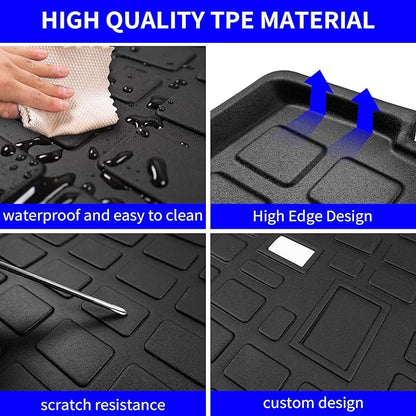 Rongtaod Cargo Mat Compatible with 2020-2025 Kia Telluride (Not for 2027) Cargo Liner Trunk Mat TPE All Weather Back Seat Cover Protector 2024 Telluride Accessories (Trunk Mat with Backrest Mat)