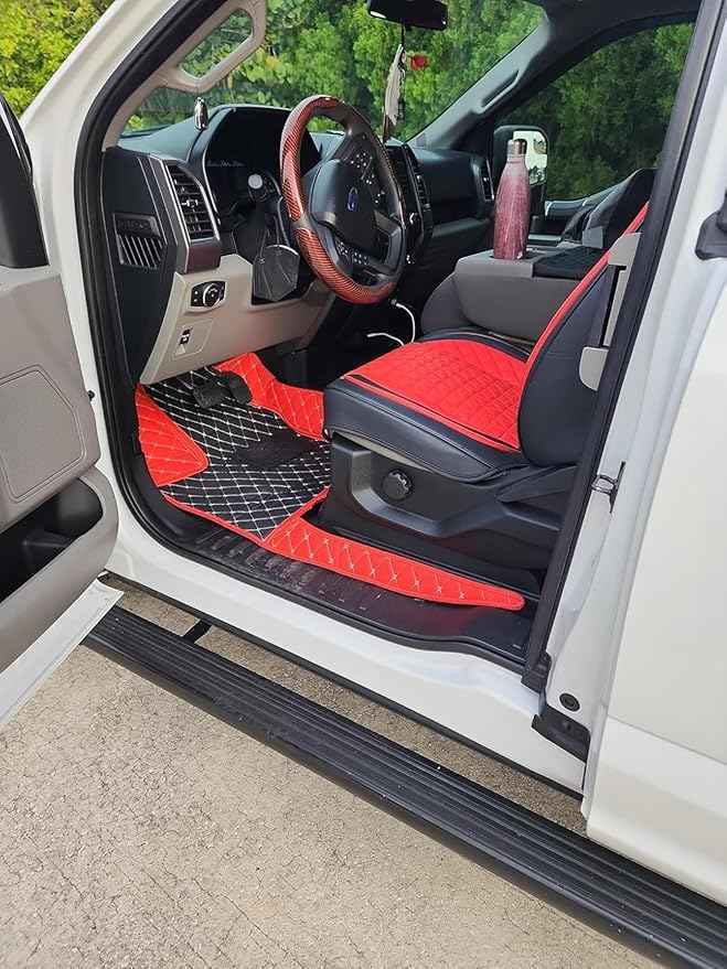Yaruicar Custom Car Floor Mats for 2002-2026 Cadillac ATS CTS CT6 DTS Escalade Lyriq GT4 Optiq SRX SLS XT4 XT5 XT6 XTS Car Full Coverage Non-Slip Floor Liners (Blue Black Beige)