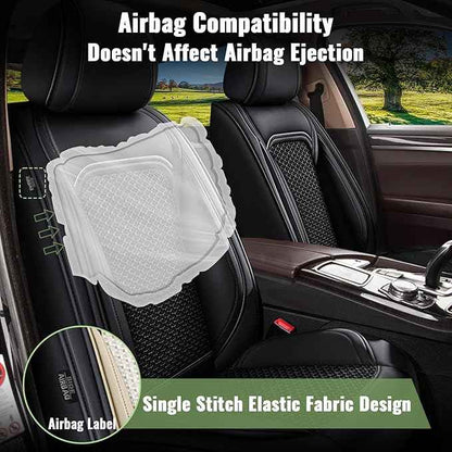 Car Seat Covers Front Seats for Lexus GS 200t/350/450H 2007-2025 2026, Breathable Cooling Ice Silk Leather Car Seat Covers, 2 Seats for Lexus GS 200t/350/450H Accessories (Black)