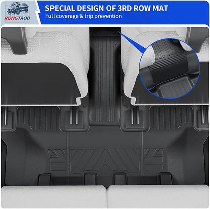 Rongtaod Floor Mats Compatible with 2021-2025 2026 Kia Sorento 6&7 Seats NO Hybrid Cargo Mat Cargo Liner Trunk Liner Trunk Mat Kick Mats Back Seat Protector 2024 Fuel Sorento Accessories (Set of 7)