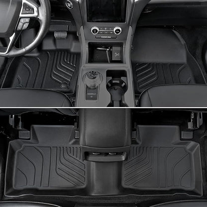 Floor Mats for Ford Edge 2015-2024, All Weather Floor Mats Trunk Cargo Liner with Backrest Protectors and Door Sill Guards Accessories, Full Coverage Set