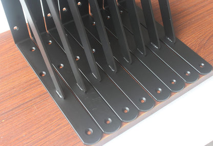 24 Pack L12 x H 8" Black Heavy Duty Shelf Brackets with Screws Metal Shelf Brackets Shelf Support Angle Brackets for Shelves L Brackets Heavy Duty Floating Shelf