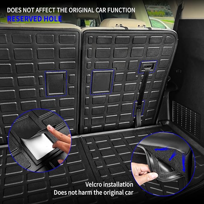 Rongtaod Floor Mats Compatible with 2020-2025 Kia Telluride 7&8 Seats (Not for 2027) Trunk Mat Cargo Mat Cargo Liner Back Seat Cover 2024 Telluride Accessories (Trunk Mat with Backrest Mat+Floor Mats)