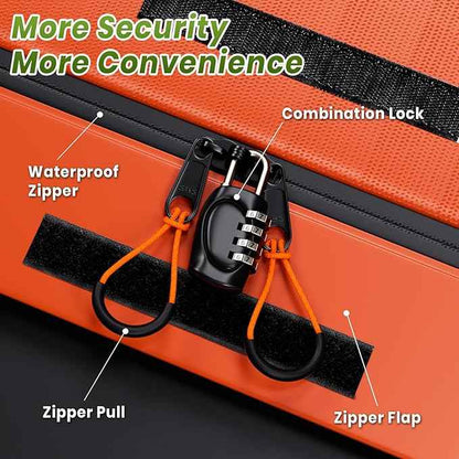 21 Cubic Feet Car Rooftop Cargo Bag Carrier, Soft Roof Top Luggage Bag for All Vechicles with/Without Rack - with Waterproof Zip, Anti-Slip Mat, Luggage Lock, Storage Bag, Door Hooks