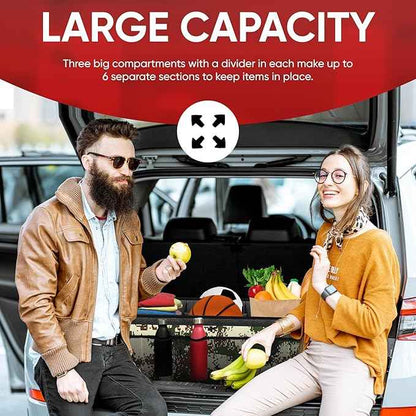 FORTEM Trunk Organizer with Cooler For SUV Car Trunk, Foldable Storage, Car Accessories for Women Men, Collapsible Bag, Perfect Christmas Gifts, 600D Oxford, Non Slip Bottom, Straps, Soft Cover (105L)