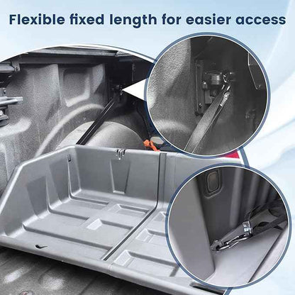 Full-Size Pickup Truck Cargo Box Organizer, Tail Box Storage Box Compatible with Truck Bed, Divider Truck Organizer with Net and Rain Cover, Black (52 inch)