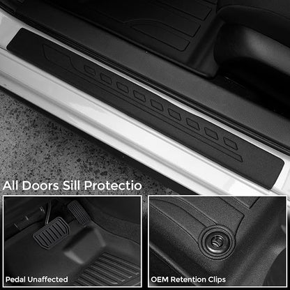 Floor Mats for Honda Civic Sedan 2022-2026/Acura Integra 2023-2026, All Weather Floor Mats Trunk Cargo Liner and Door Sill Guards Accessories, Full Coverage Set (Gas Only, Not fit Manual)