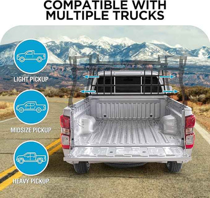 Rockland Adjustable Pickup Truck Headache Rack, Fits 45" to 66" Beds, No-Drill Bolt-On Mount, Compatible with Most Full Size Pickup