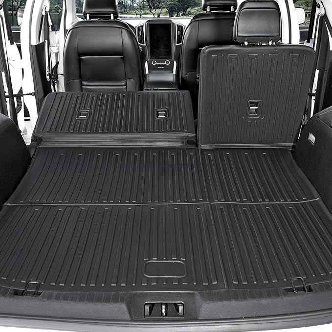 Floor Mats for Ford Edge 2015-2024, All Weather Floor Mats Trunk Cargo Liner with Backrest Protectors and Door Sill Guards Accessories, Full Coverage Set