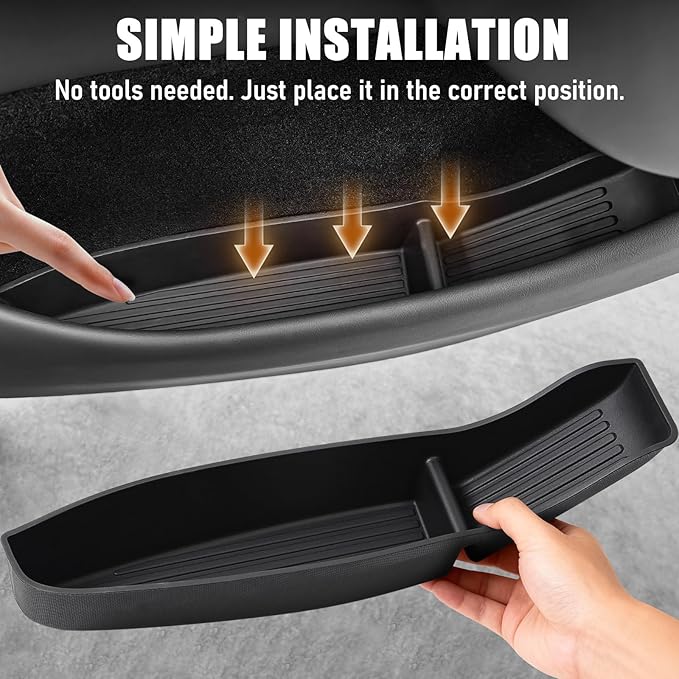 4 Pcs Door Side Storage Box Organizer Trays for New Tesla Model Y Juniper Accessories 2025 2026 Front & Rear TPE Door Pocket Liner Protector with Anti-Slip Design
