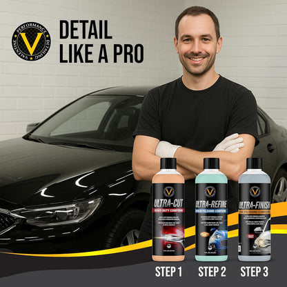 VPD Ultra-Finish Fine Polishing Compound 16 oz – Final Step Car Polish & Rubbing Compound for Cars, Removes Micro-Marring & Fine Swirls, Enhances Gloss & Depth, Safe for Clear Coats, Silicone-Free