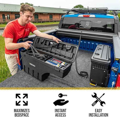 UnderCover SwingCase Truck Bed Storage Box | SC400P | Fits 2007 - 2021 Toyota Tundra Passenger Side,Black