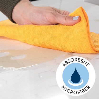 S&T INC. 25 Pack Microfiber Cleaning Cloth, Bulk Towels for Home, Reusable Microfiber Towels for Cars, Cleaning Rags, Assorted, 11.5 Inches x 11.5 Inches, 25 Count