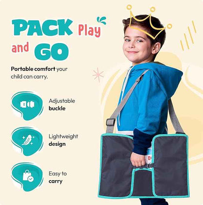 Kids Travel Tray with Dry Erase Board WITRIP- Car Seat Tray for Kids Travel, Carseat Table Top for Toddler, Lap Desk for Car Seat, Activity Organizer & Snack Holder,Road Trip Essentials for Kid (Aqua)