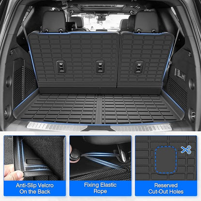 Floor Mats for Chevy Tahoe/GMC Yukon 7 Seats Bucket Seat (Not for Yukon XL) 2021-2025 2026, All Weather Cargo Liner for Tahoe Accessories, Heavy Duty Car Mats, Car Accessories