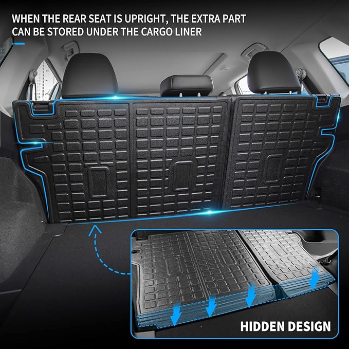 Bomely Floor Mats Compatible with 2021-2025 2026 Nissan Rogue Trunk Mat Cargo Liner TPE All Weather Back Seat Cover Protector 2024 Rogue Accessories (Rear Trunk Mat+Backrest Mats+Floor Mats)