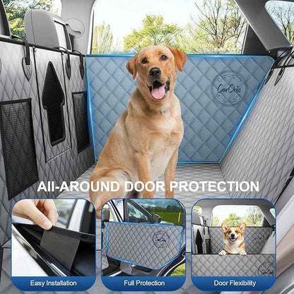 Dog Car Seat Cover for Back Seat - Waterproof Pet Hammock with Embedded Insert Door Protectors (Large for Full-Size Trucks, Large SUvs)