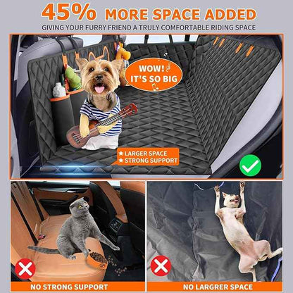 Back Seat Extender for Dogs, Large Space, Hard Bottom Car Seat Cover, Waterproof Back Seat Pet Cover, Dog Hammock for Car, Backseat Protector for Car SUV