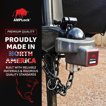AMPLock - U-BRHT2516 2-5/16" Trailer Ball Hitch Lock - Titan Weld-on Design for Boat, RV, and RVs & Travel Trailer Hitch Coupler Locks, Patented 2-Parts Anti-Theft Lock with Push & Locking System