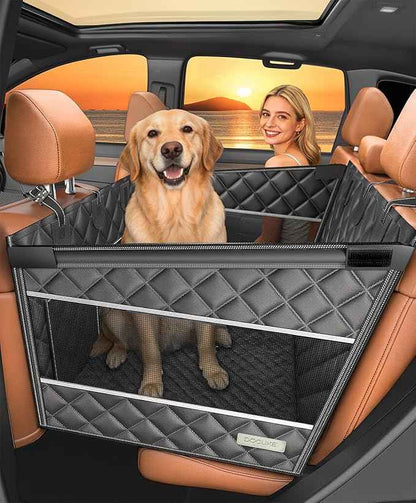 Doglike UNBREAK Armor Dog Car Seat Cover for Back Seat [NO.1 Military-Grade Reinforced Protection], 500LB Ultra-Support Armor Hard Bottom, Waterproof Pet Carseat Dog Hammock for Cars/SUV/Truck XL Size