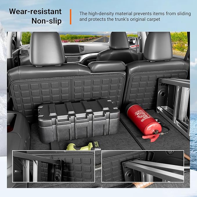 powoq 8 Seats Cargo Mat Compatible with 2016-2022 Honda Pilot Trunk Mat TPE Cargo Liner Trunk Liner 2nd Back Seat Protector Replacement for 2016-2022 Honda Pilot Accessories
