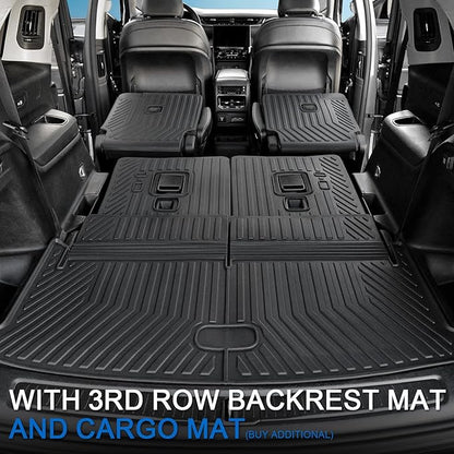 Kick Mats for 2021-2025 2026 Jeep Grand Cherokee L with 2nd Row Captain Chairs (Only for 6-Seater), All Weather TPE SeatBack Protector Accessories (L | 2nd Row Backrest Mats)