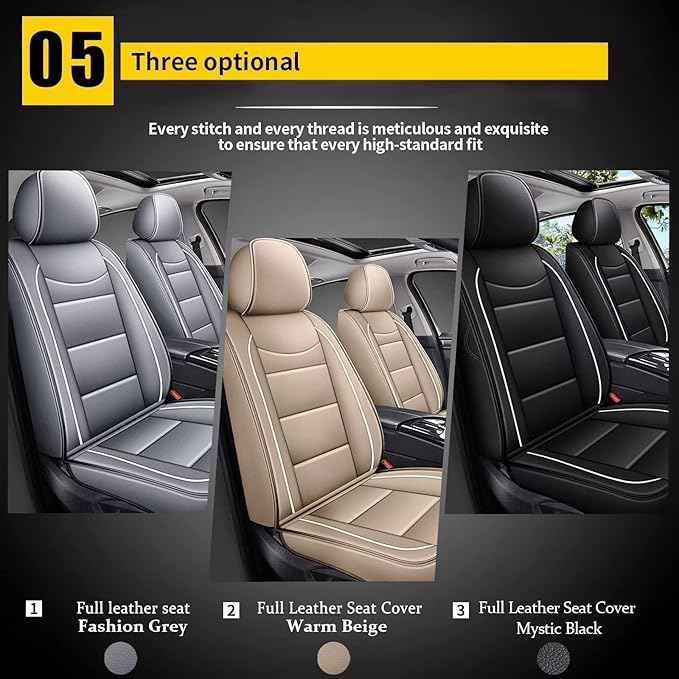 YORKNEIC Front Seat Covers Fit for Dodge Charger 2006-2026: Faux Leather Car Seat Cover Protector Cushion (2 Front Set, Beige)