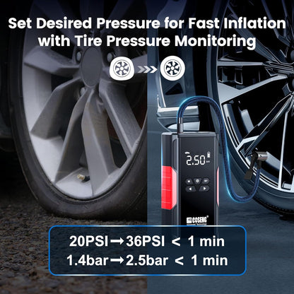 J26 Portable Car Jump Starter with Air Compressor, 3500A 12V Car Battery Booster (All Gas & up to 6.0L Diesel Engines), 150PSI Tire Inflator, Smart Jumper Cables, 3-Mode Emergency Flashlight