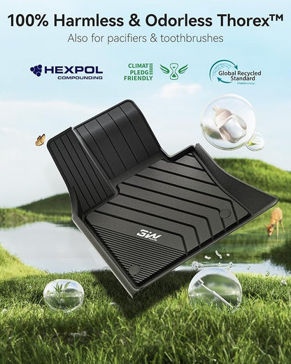 3W Floor Mats Custom Fit for BMW X5 (F15) 2014-2018 / BMW X6 (F16) 2015-2019, All Weather TPE Floor Liner 1st & 2nd Row Accessories Car Mats