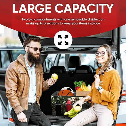 FORTEM Trunk Organizer For SUV Car Trunk Organizer, Foldable Storage, Car Accessories for Women Men, Collapsible Bag, Perfect Christmas Gifts, 600D Oxford, Non Slip Bottom, Straps, Soft Cover (65L)