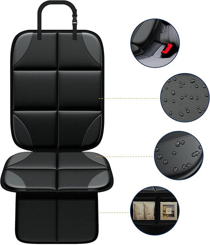 Car Seat Protector MHO+All 2 Pack Auto for Child Baby Car Seats - Large CarSeat Sit Savers Mat with Waterproof 600D Fabric & 2 Storage Pockets, Crash Test Approved